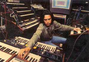 Jean Michel Jarre en su "laboratorio electrónico".