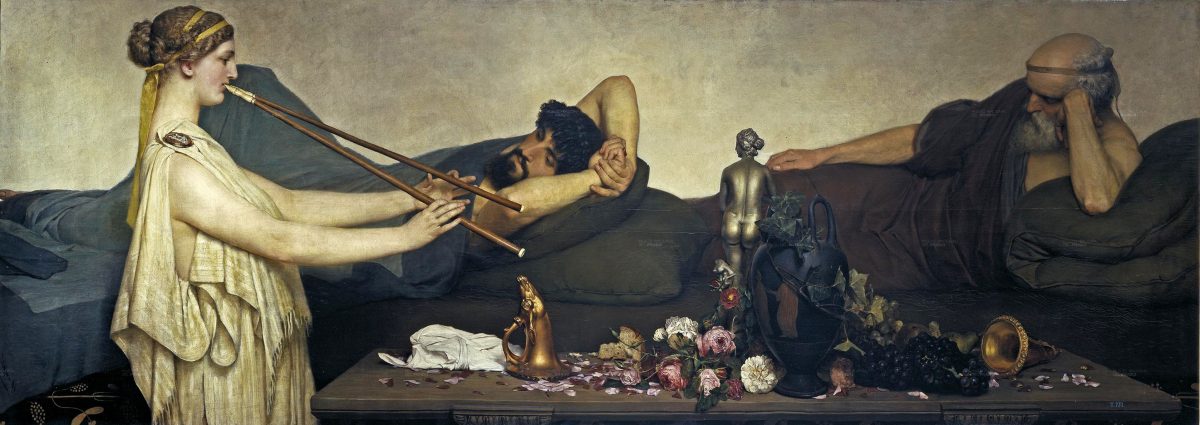 La siesta o Escena pompeyana 1868. Óleo sobre lienzo, 130 x 369 cm.