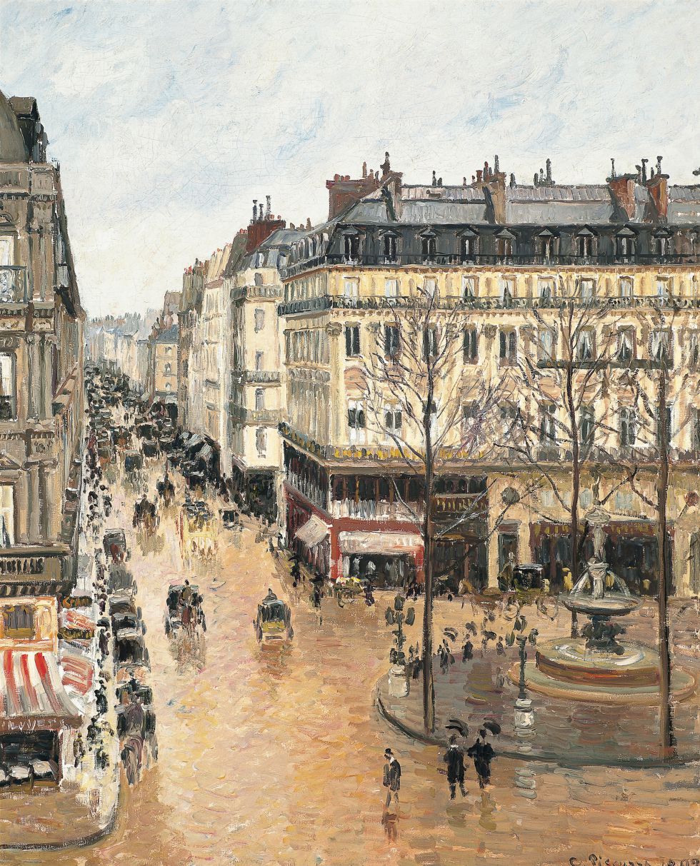 “Rue Saint-Honoré por la tarde. Efecto de lluvia”, Camille Pissarro, 1897.