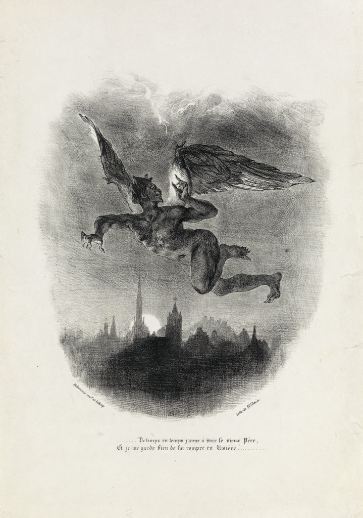 “Méphistophélès dans les airs”, Eugène Delacroix.