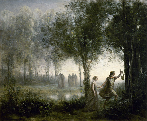 “Orpheus leading Eurydice from the Underworld” .1861, Camille Corot (1796-1875), Óleo sobre lienzo, 112 x 137 cm. The Museum of Fine Arts, Houston, Estados Unidos.